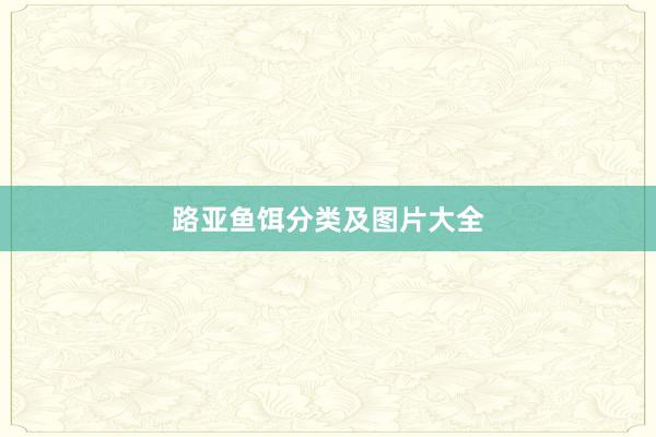 路亚鱼饵分类及图片大全