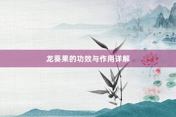 龙葵果的功效与作用详解