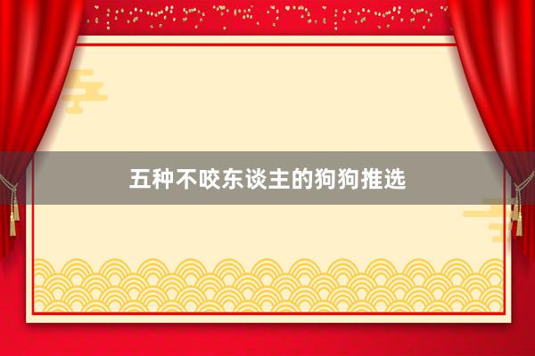 五种不咬东谈主的狗狗推选