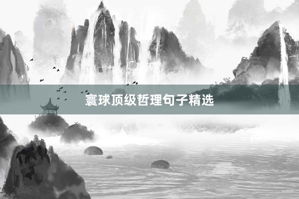 寰球顶级哲理句子精选